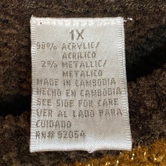 Vintage Carolyn Taylor Womens Colorbock Sweater Size 1X Patchwork Grandmacore - Picture 4 of 8